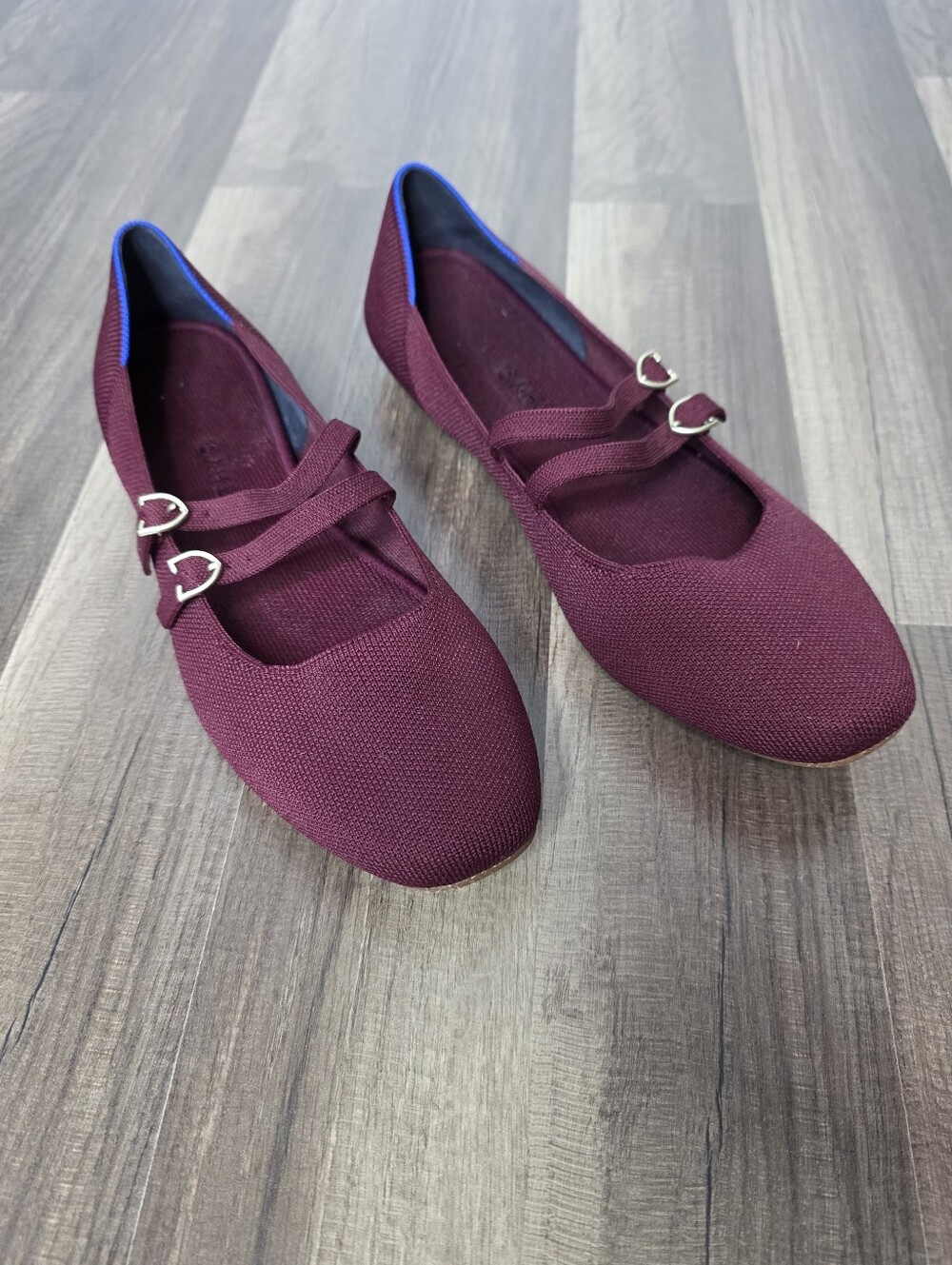 Rothy’s The Double Buckle Mary Jane Flats in Cabernet Dark Academia Parisian. 12